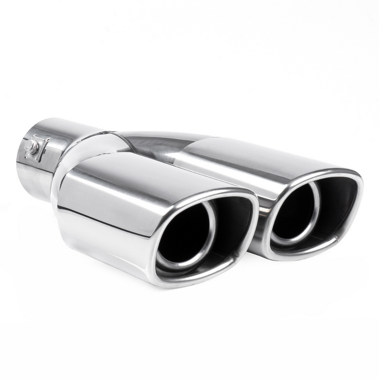 Exhaust tail pipe twin chrome 43 - 62 mm