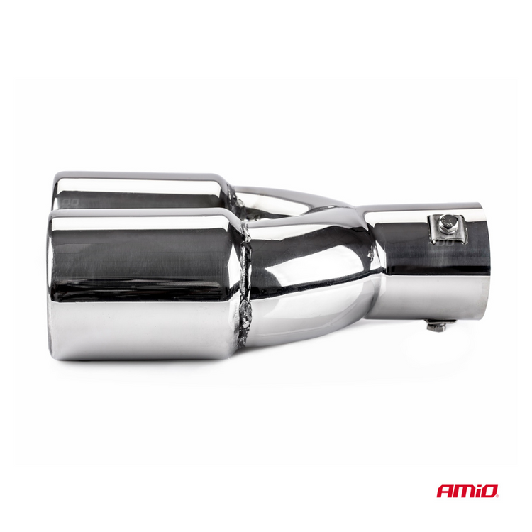 Exhaust tail pipe twin outlet chrome 36mm to 54mm mount