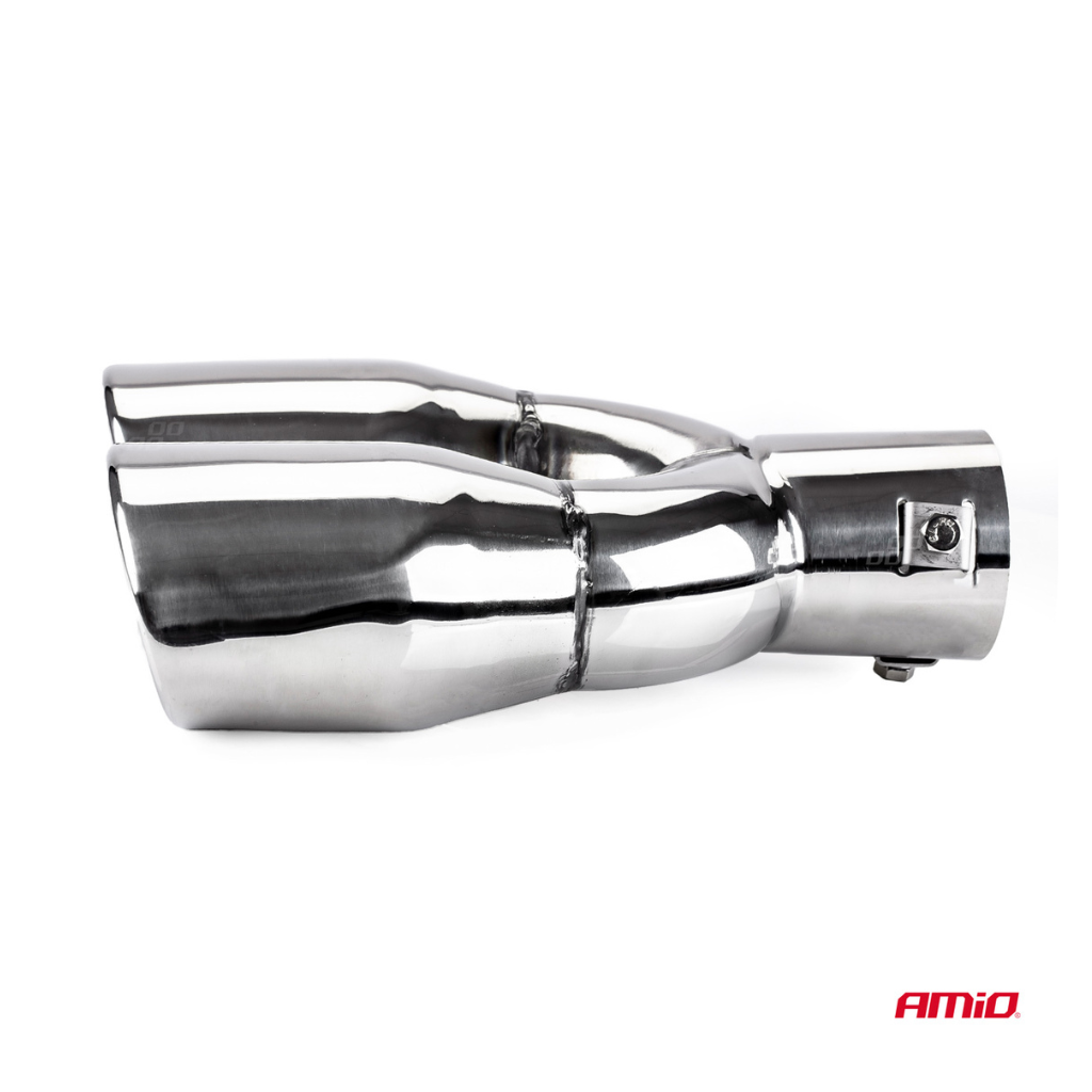 Exhaust tail pipe twin outlet chrome 38mm to 48mm mount