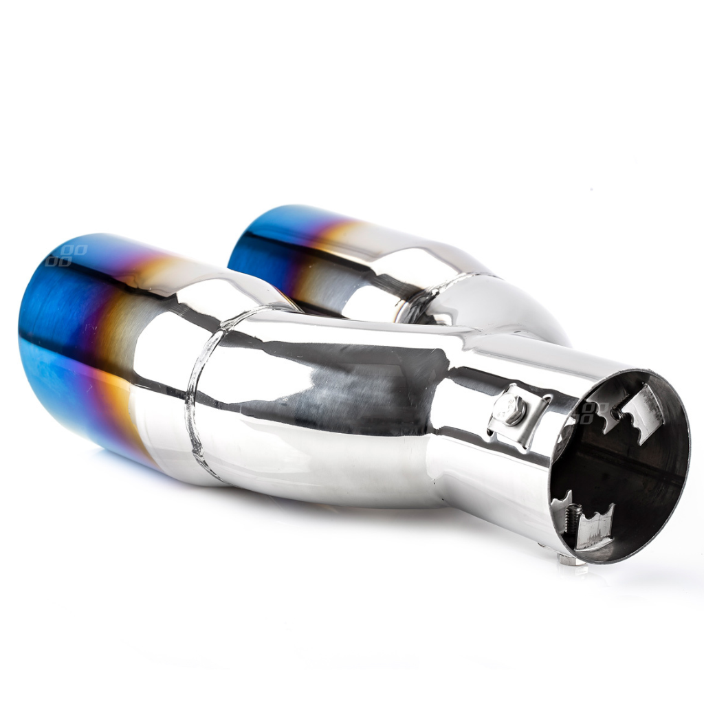 Exhaust twin tail pipe muffler round mounting diameter:32 -