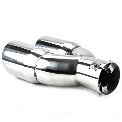 Exhaust twin tail pipe muffler round mounting diameter:32 -