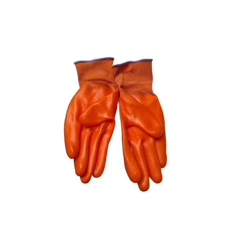 Heavy duty rubber gloves orange 1 pair