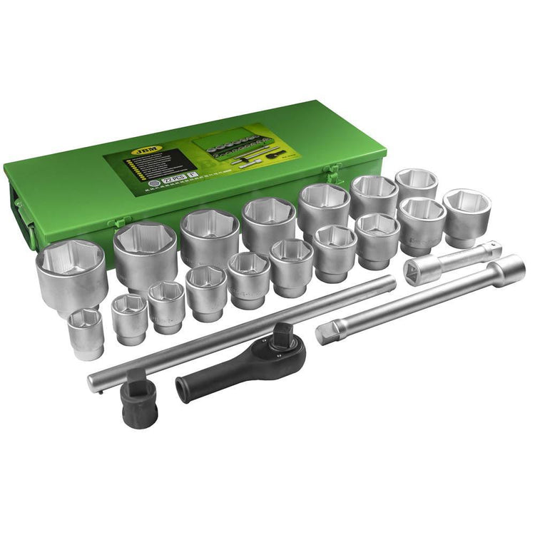 JBM-51616 22 Piece Metal Tool Case with 1" Autocle 12-Point Sockets-Sweeney Motor Factors