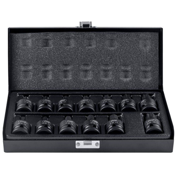 JBM-52344 13 Pieces. Set Of 1/2" Impact Bits Hexagonal and Torx Additional View 1