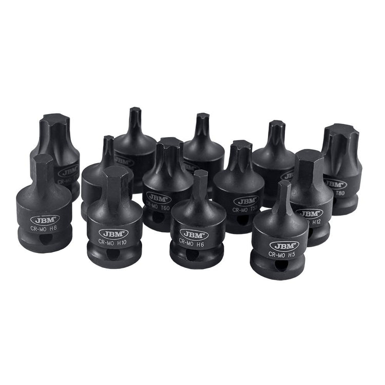 JBM-52344 13 Pieces. Set Of 1/2" Impact Bits Hexagonal and Torx Additional View 2