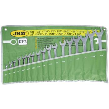 JBM-52972 Imperial Spanner Set Chrome Finish 17pc - spanners