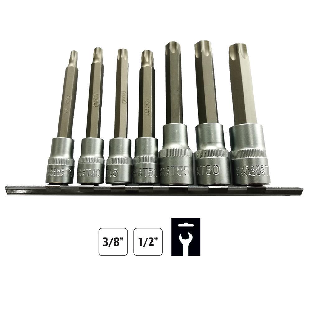 JBM-53084 Set of 7 Torx Bit Sockets 3/8" And 1/2" Additional View 1-Sweeney Motor Factors