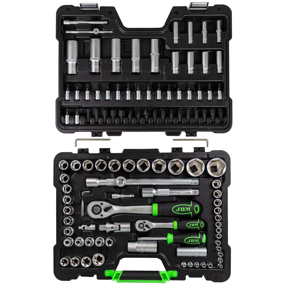 Jbm socket set tool kit 108pc with zinc finish 1/2’ &