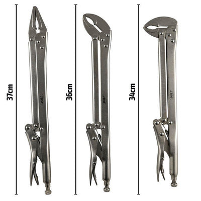 Long Reach Locking Plier 3pc Set Straight 45 90 Degree Vice Grips 34cm 36cm 37cm-Sweeney Motor Factors
