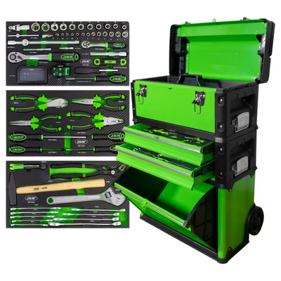 Modular tool trolley complete with tools in eva foam -
