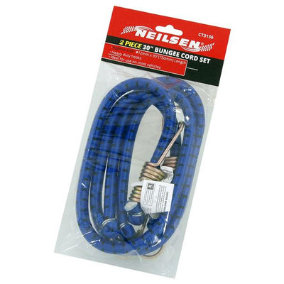 Bungee Luggage Elastic Cord 12mm x 30" With Metal Hooks 2pc Set - FDK Distribution