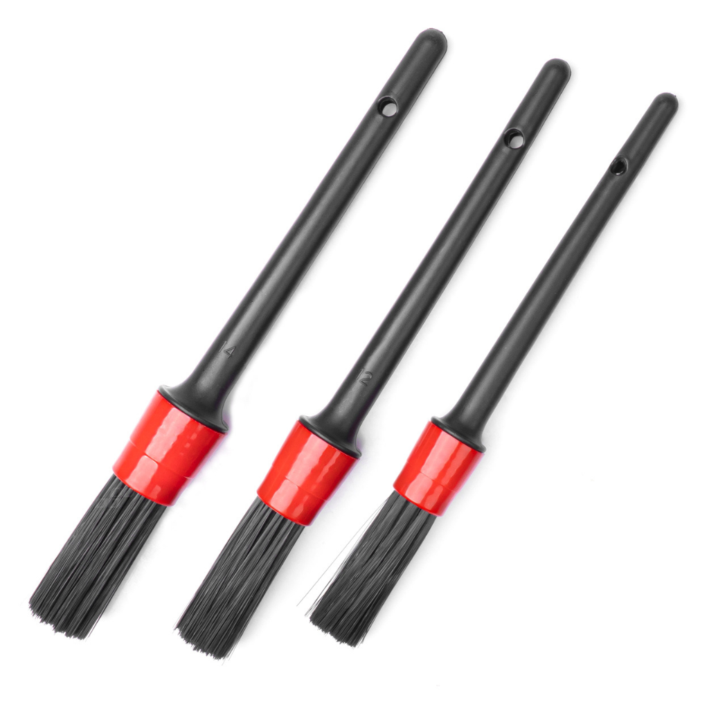 Professional detail cleaning brushes - set of 3.