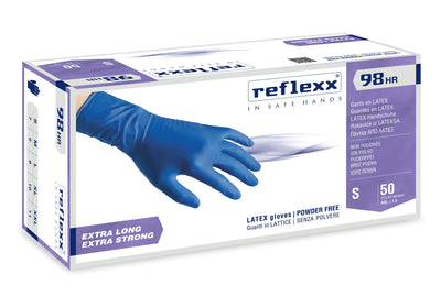 Reflexx Blue Powder Free Latex Gloves High Risk Reflexx 98HHR 18.5 mil