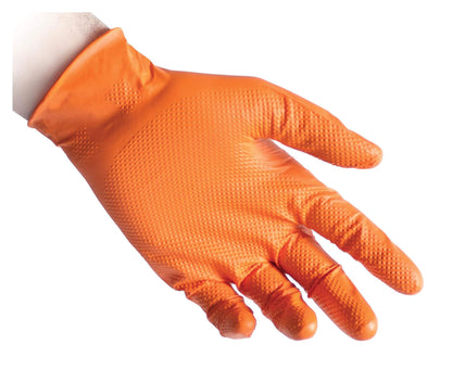 Reflexx N85 Powder-Free Orange Nitrile Gloves – Heavy-Duty, Full-Grip, and Chemical-Resistant PPE