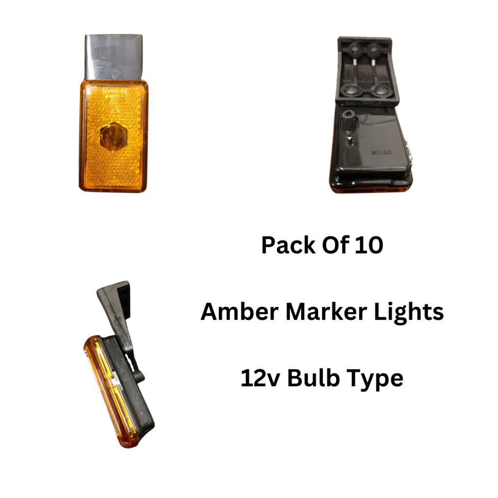Side marker trailer light amber bulb type 12v with mounting