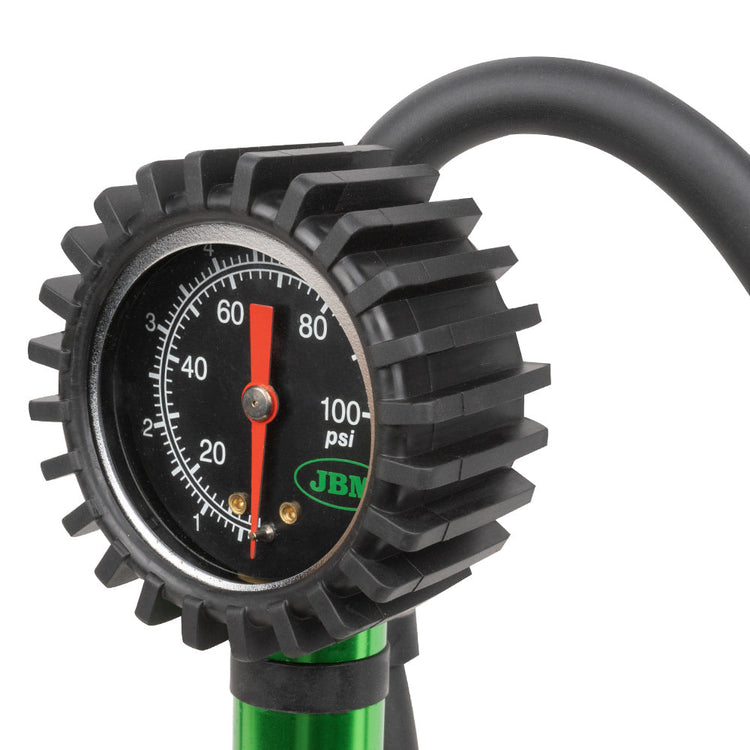 Tyre pressure gauge & inflator 0-100 psi 300mm hose air