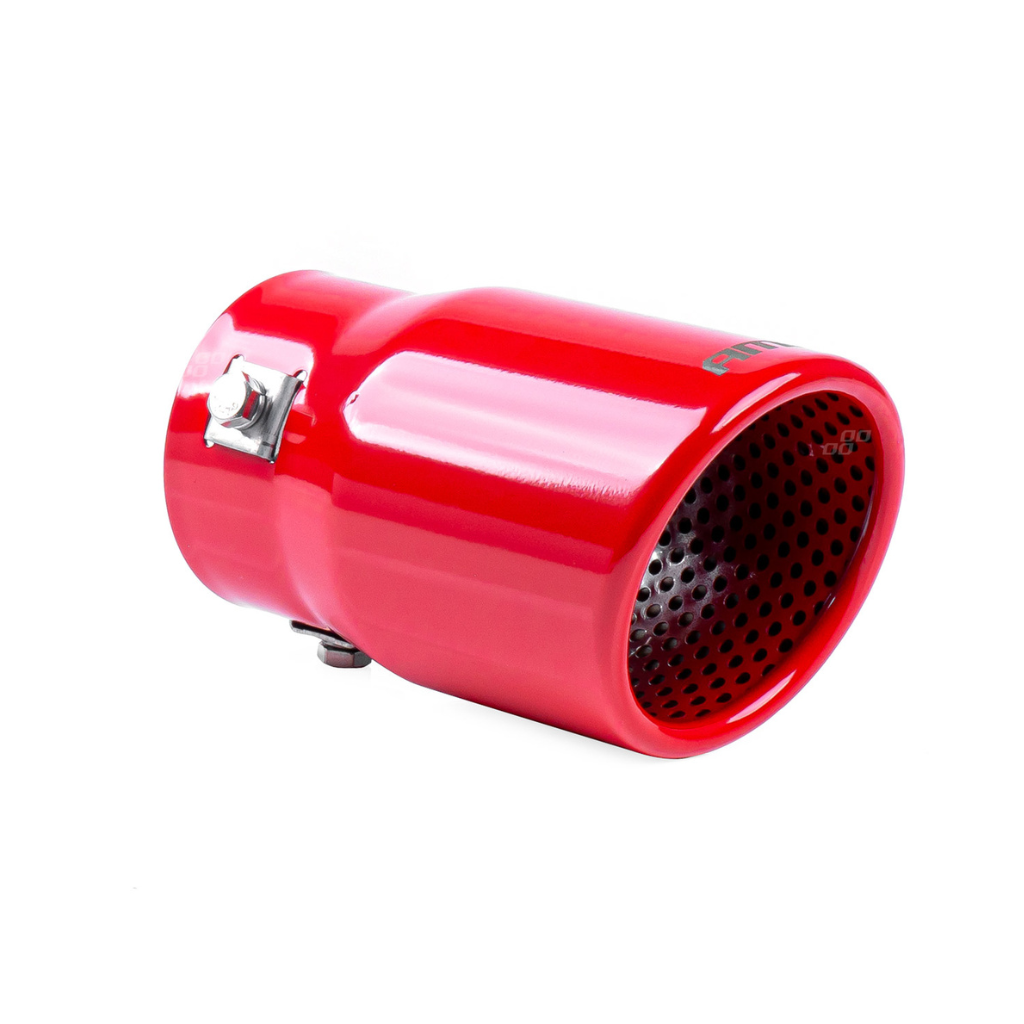 Universal red chrome plated exhaust tail pipe mounting