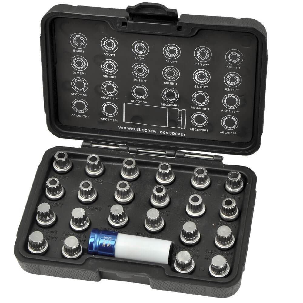 VW Vag Anti Theft Locking Wheel Nut Stud Remover Tool Kit - Sweeney Motor Factors